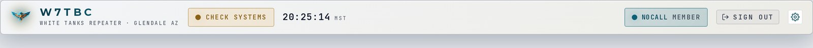 The top bar for a signed-in member: a callsign with "Member", and the Sign Out button.